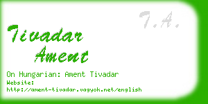 tivadar ament business card